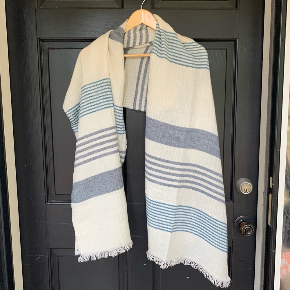 Striped Fringe Scarf